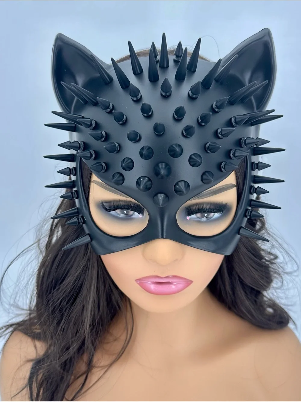 Spiked Catwoman Mask - Faux Leather & Studs